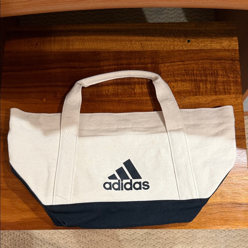 Adidas Two-Tone Canvas Tote in Black and Cream